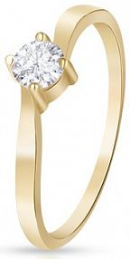 Pierścionek W.KRUK brązowy żółty złoty Z cyrkonią