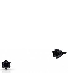 Kolczyki W.KRUK czarne srebrne Z czarnymi cyrkoniami