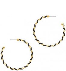 Kolczyki PICKY PICA czarne złote W.KRUK  złoto  koła Basics