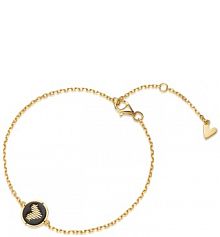 Bransoletka W.KRUK czarna srebrna Longplay