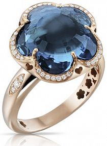 Pierścionek PASQUALE BRUNI szary niebieski złoty W.KRUK