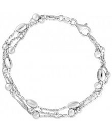 Bransoletka W.KRUK srebrna brązowa różowa Z koralikami