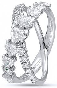 Pierścionek RECARLO biały brązowy złoty W.KRUK  białe złoto