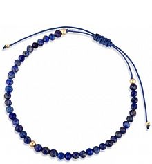 Bransoletka W.KRUK szara granatowa złota różowa Sznurkowa z lapisem lazuli