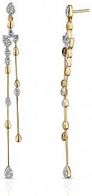 Kolczyki W.KRUK złote Bicolor z diamentami