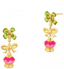 Kolczyki PICKY PICA zielone różowe wielokolorowe W.KRUK  z kolorową emalią Wonderland