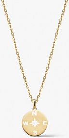 Naszyjnik W.KRUK złoty różowy Wisiorek  róża wiatrów