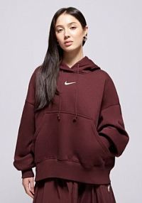 Bluza z kapturem Nike czerwona damska W Nsw Phnx Flc Oos Po Hoodie