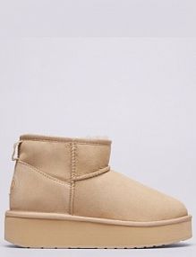 Trzewiki Emu Australia beżowe damskie Stinger Micro Flatform 2.0