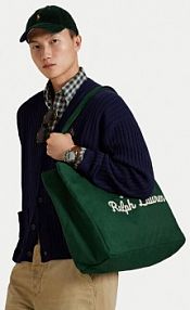 Torebka shopperka Polo Ralph Lauren zielona