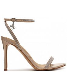 Sandały na obcasie Guess beżowe