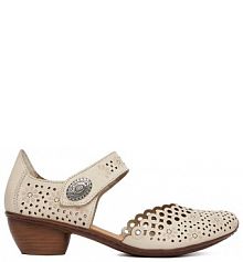 Półbuty na obcasie Rieker beżowe