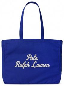 Torebka shopperka Polo Ralph Lauren niebieska
