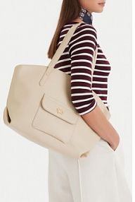 Torebka shopperka Beverly Hills Polo Club kremowa