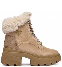 Botki na obcasie Guess beżowe
