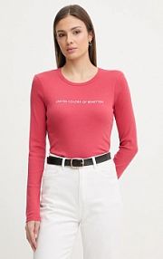Longsleeve United Colors of Benetton  czerwony damski 3GA8E16G0