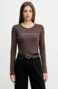 Longsleeve United Colors of Benetton  brązowy damski 3GA8E16G0