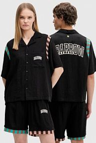 Koszula z krótkim rękawem Barrow  czarna S6BWUASI047