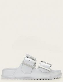 Klapki AllSaints  srebrne damskie W036FC