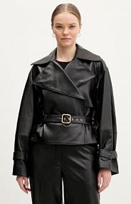 Kurtka skórzana HUGO  czarna damska 50560068