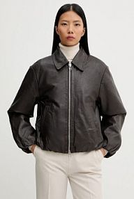 Kurtka skórzana Marc O'Polo  brązowa damska 5000007903