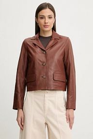 Kurtka skórzana Pedro del Hierro  brązowa damska 5493062