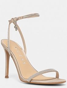 Sandały na obcasie Guess  beżowe FLJCHR.SAT03.