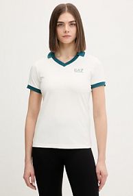 Koszulka polo EA7 Emporio Armani  beżowa damska AF12117.7W000