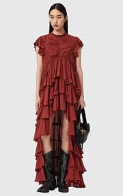 Sukienka AllSaints  czerwona W059DE