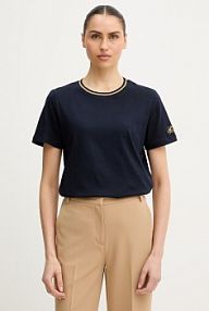 T-shirt Luisa Spagnoli  granatowy damski 543152