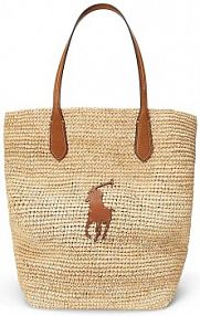 Torebka shopperka Polo Ralph Lauren  beżowa 428923661