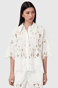 Koszula z krótkim rękawem AllSaints  biała W098PC