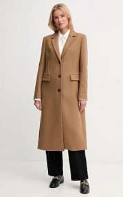 Płaszcz Tommy Hilfiger  brązowy damski WW0WW47445