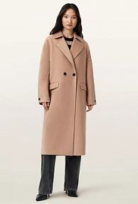 Płaszcz AllSaints  brązowy damski W019OD