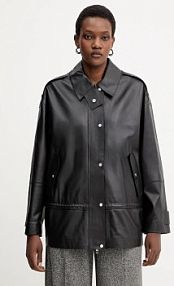 Kurtka skórzana Boss  czarna damska 50544445