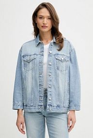 Kurtka jeansowe DKNY  niebieska damska DJ5J6201