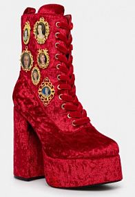 Botki na obcasie Koi Footwear  czerwone DBP16