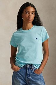 T-shirt Polo Ralph Lauren  turkusowy damski 211B14605