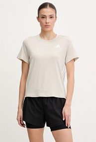 T-shirt adidas performance  beżowy damski JD6530