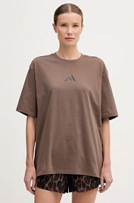 T-shirt adidas performance  brązowy damski KB9420