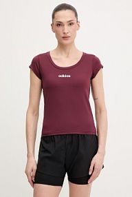 T-shirt adidas performance  bordowy damski KC7678