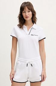 Koszulka polo Karl Lagerfeld Jeans  biała damska B2W17066