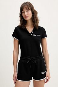 Koszulka polo Karl Lagerfeld Jeans  czarna damska B2W17066