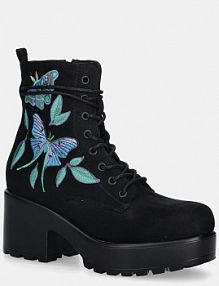 Botki na obcasie Koi Footwear  czarne Butterfly.Dun