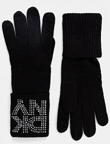 Rękawiczki DKNY  czarne damskie D5KG1639