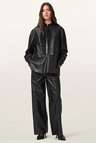 Spodnie skórzane AllSaints  czarna W028TD