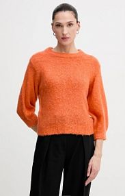 Sweter United Colors of Benetton  pomarańczowy damski 1VAAD10F4