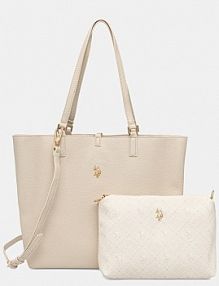 Torebka shopperka U.S. Polo Assn.  beżowa BEUM08706WVP