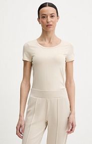 T-shirt EA7 Emporio Armani  beżowy damski TJDQZ.8NTT65
