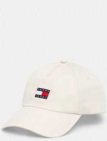 Czapka z daszkiem Tommy Jeans  beżowa damska AW0AW16991